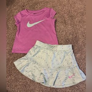 Nike Lavender Tee and Light Green Skirt Set